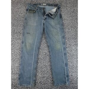 Wrangler 47 Regular Fit Advanced Comfort Mens 34x32 Blue Denim Jeans 47MWZLS